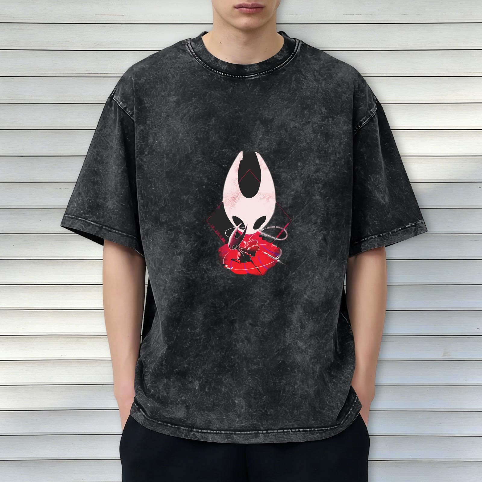 Hollow Knight Hornet Graphic Stonewashed Black T-Shirt