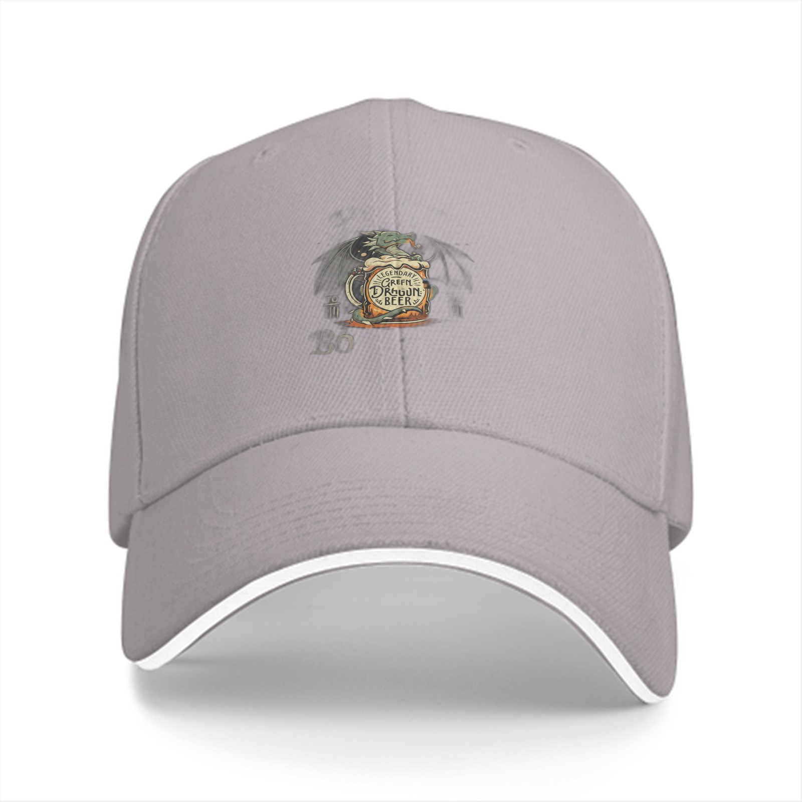 Black Baseball Cap With Dragon Beer Graphic Print