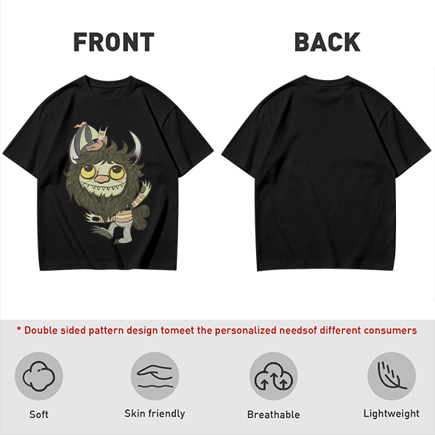 Olive T-Shirt With Where the Wild Things Art Print