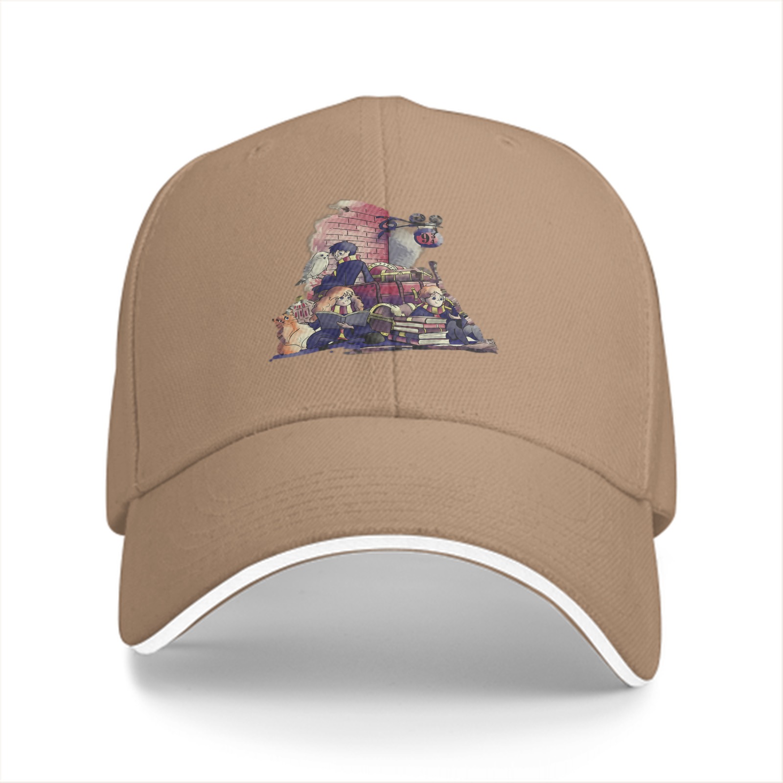 Black baseball cap with Harry Potter themed graphic print