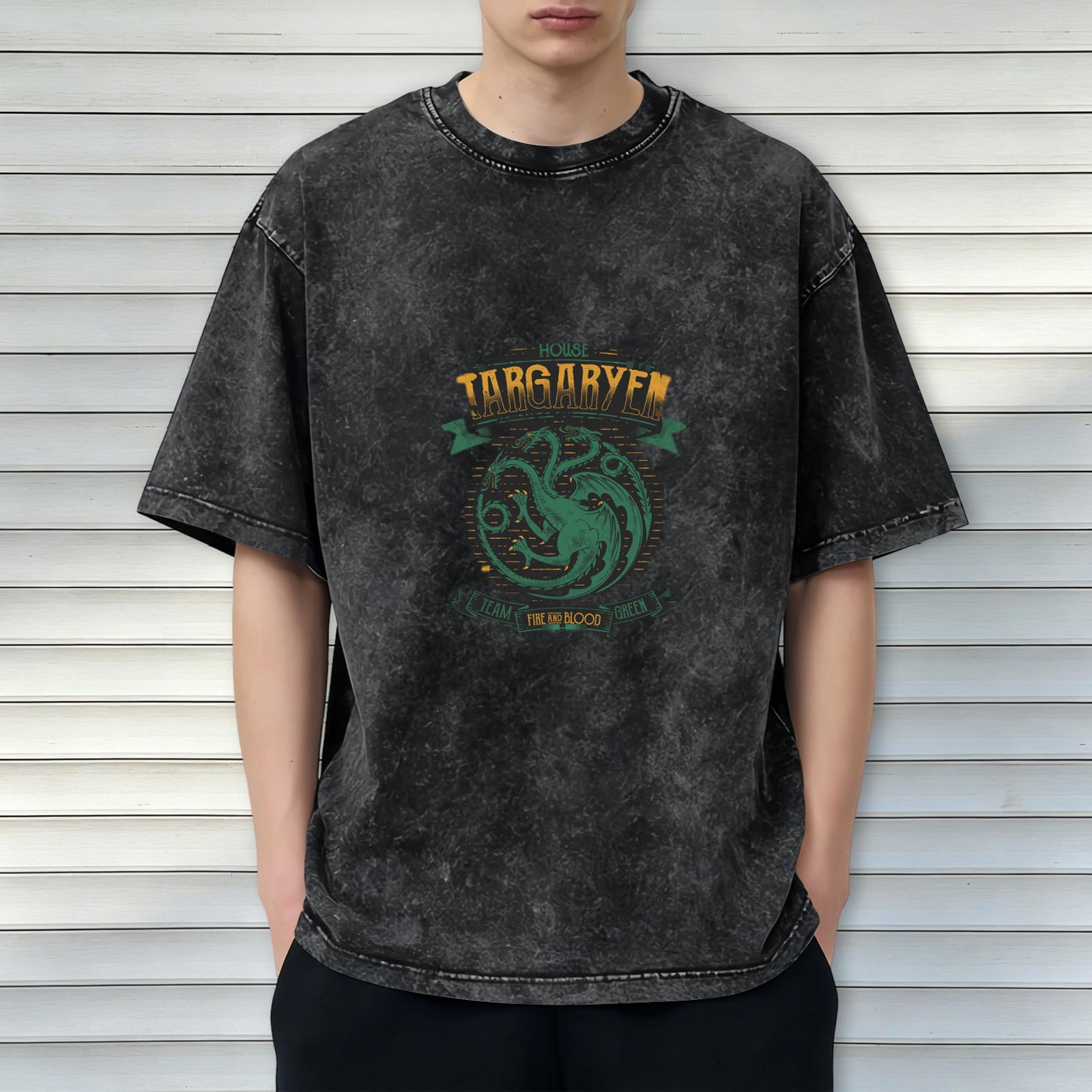 House Targaryen Team Green Fire and Blood Vintage T-Shirt