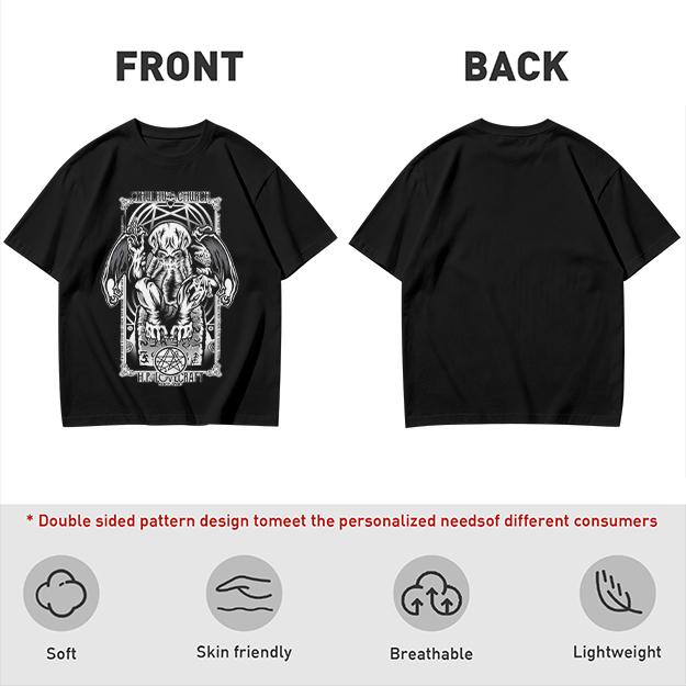 Olive Cthulhu H.P. Lovecraft Graphic T-Shirt