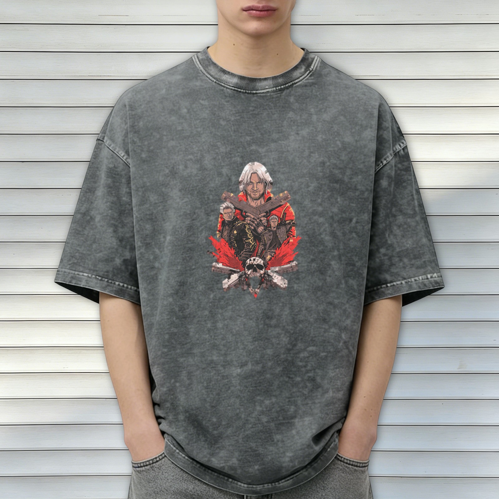 Devil May Cry Character Graphic Dark Wash T-Shirt