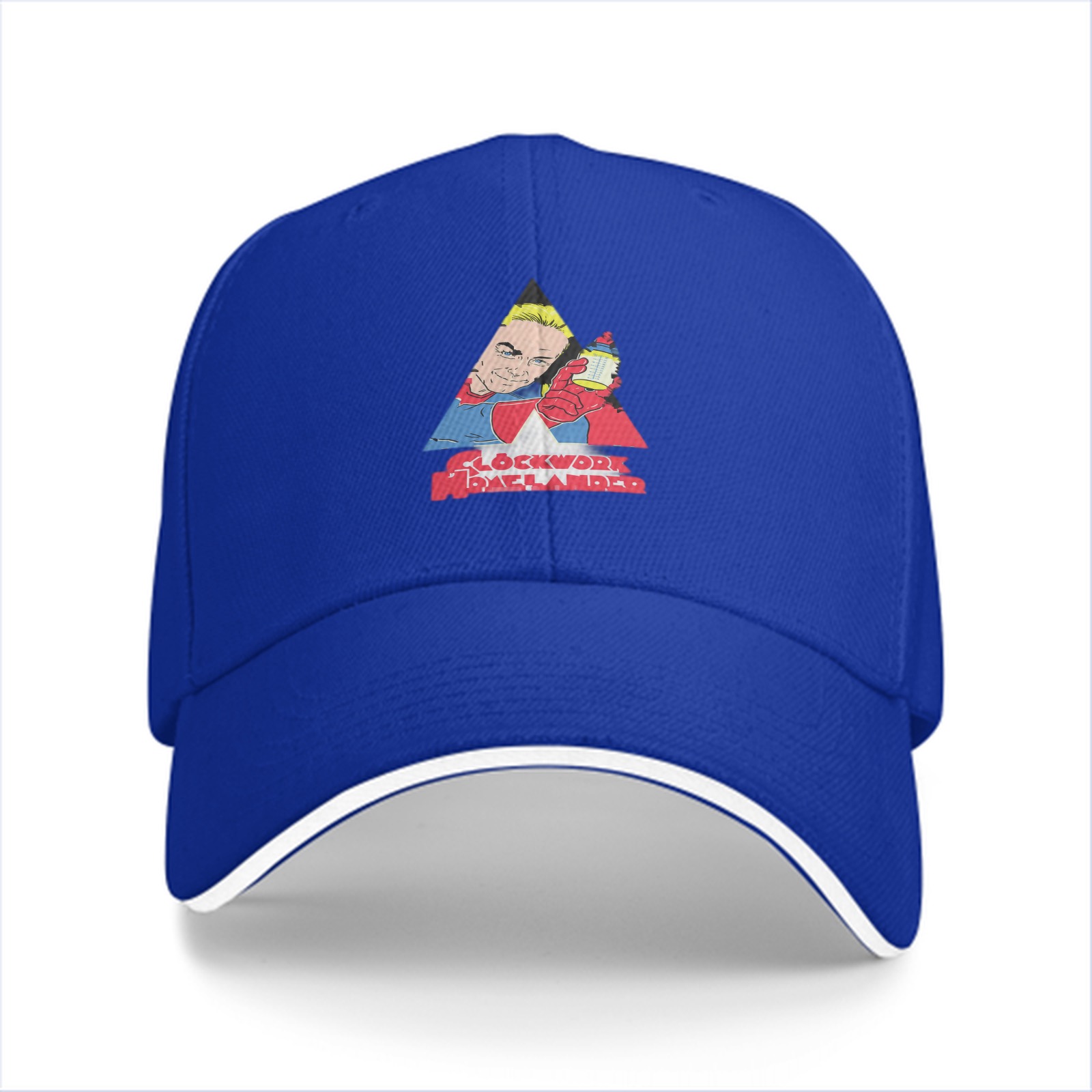 Black baseball cap with Clockwork Homelander graphic print