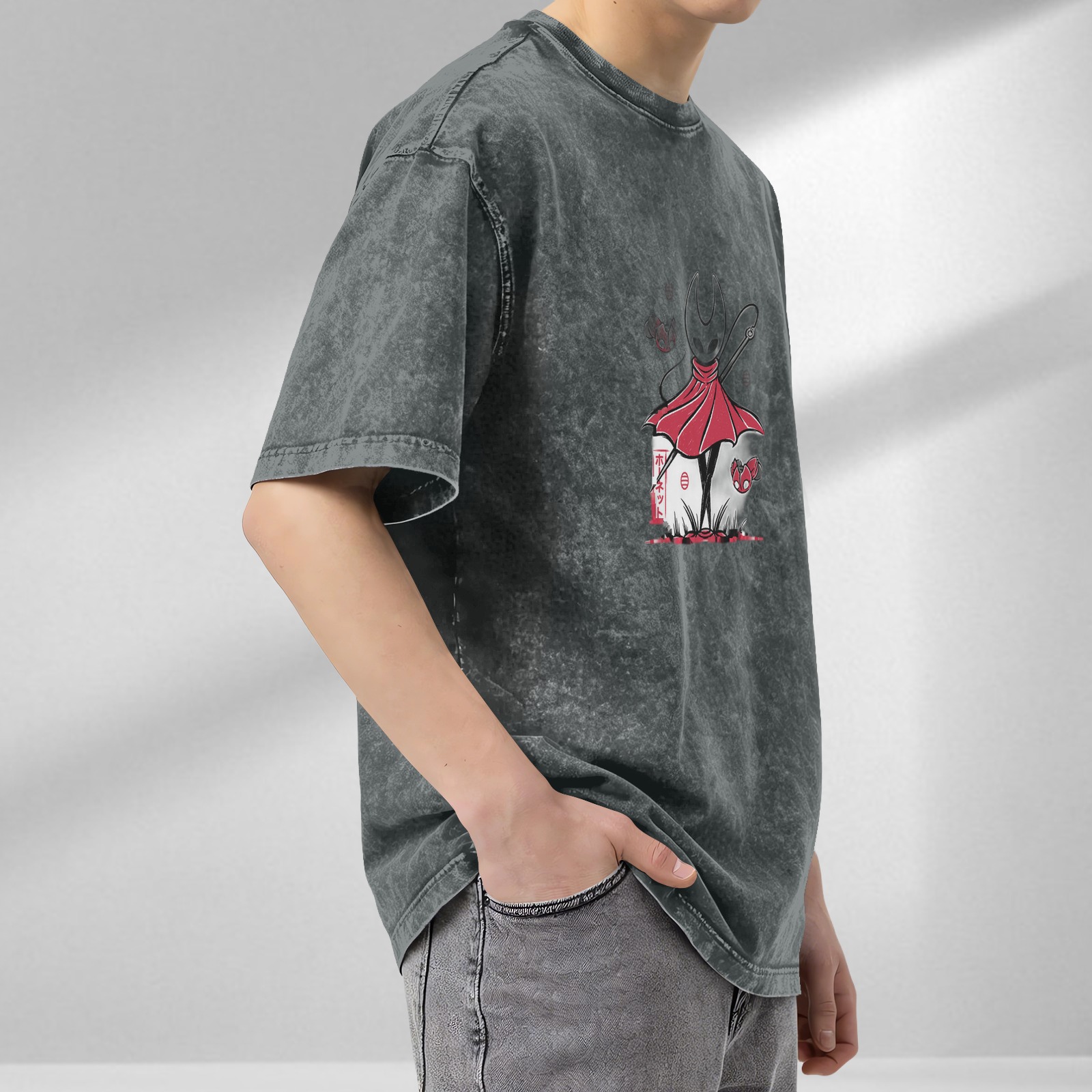 Hollow Knight Hornet Anime Graphic Vintage Wash T-Shirt