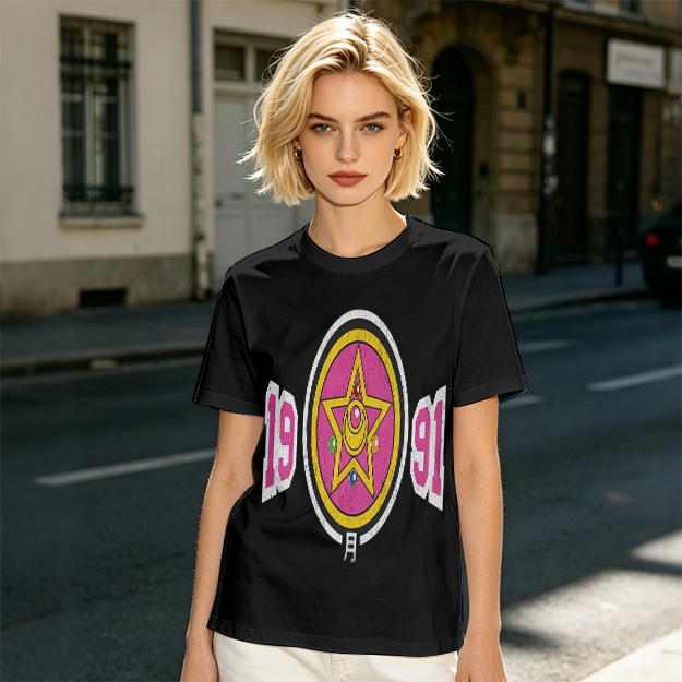 Olive Graphic T-Shirt With 1991 And Star Emblem Print