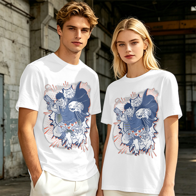 Olive T-Shirt with Playful Comic Style Character Print