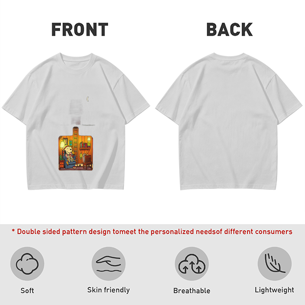 Olive T-Shirt With Cozy Dog In Room Graphic Print