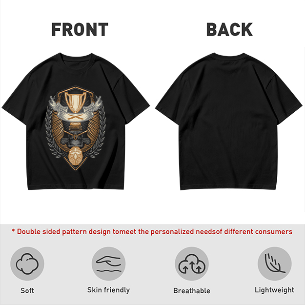 Olive T-Shirt With Detailed Victory Trophy Crest Print