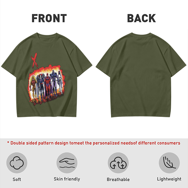Olive T-Shirt With X-Men Villains Graphic Print
