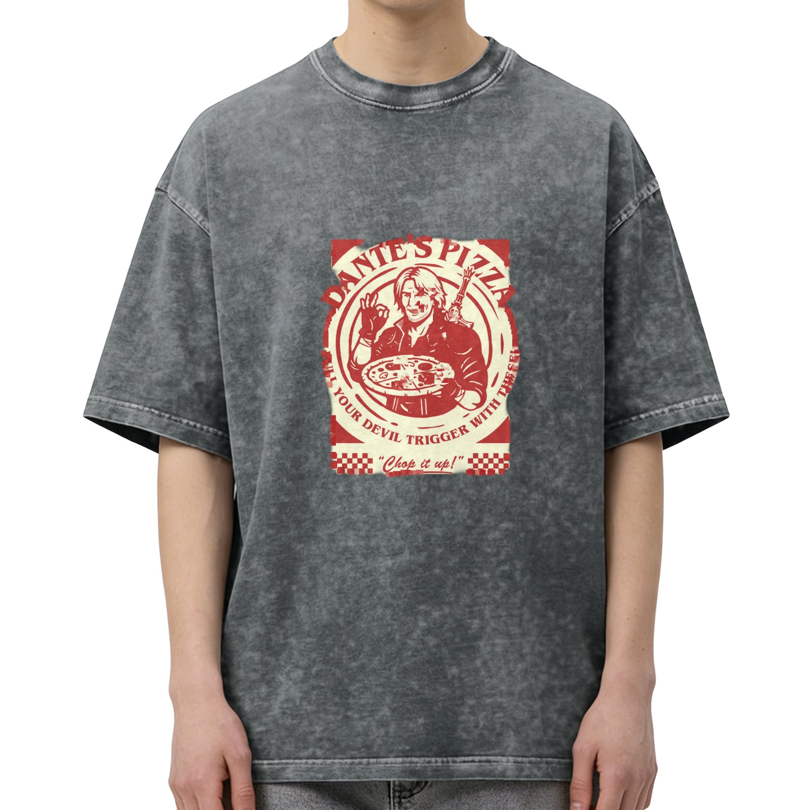 Dante's Pizza Devil Trigger Vintage Washed Graphic T-Shirt
