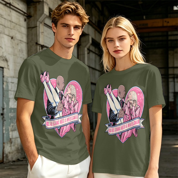 Olive Graphic T-Shirt With Funny Heart Print And Text