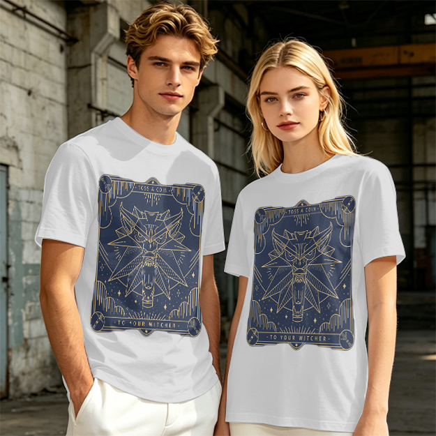 Olive Green Witcher Medallion Graphic T-Shirt