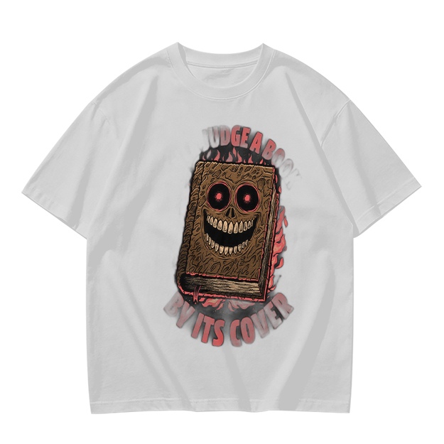 Olive T-Shirt With Evil Monster Book Graphic Design