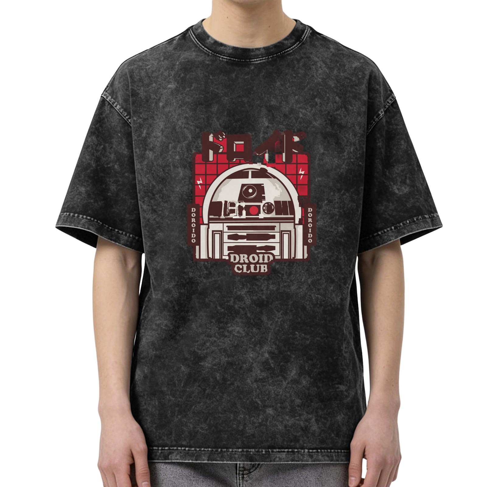 Star Wars R2-D2 Droid Club Graphic Acid Wash T-Shirt