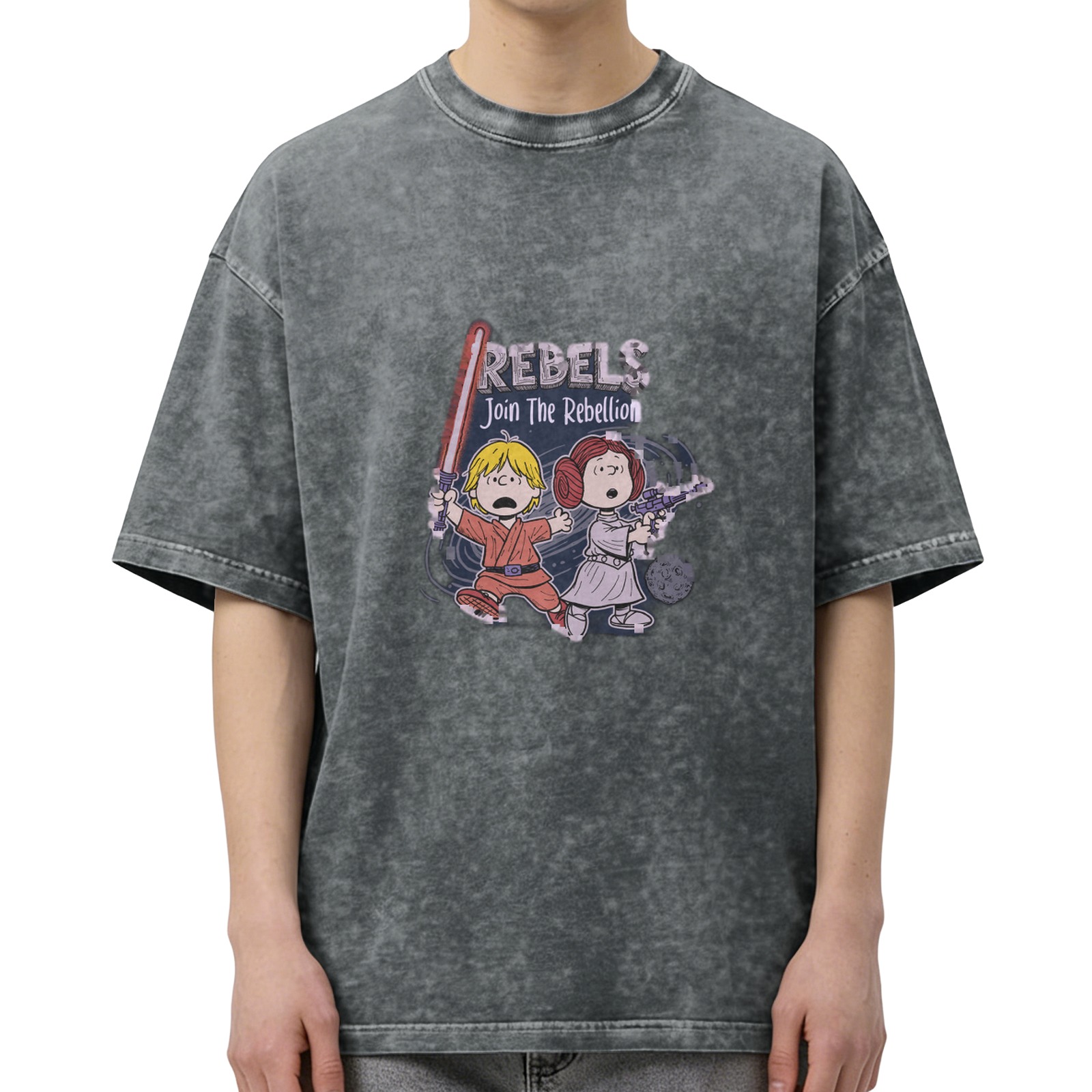 Star Wars Rebels Peanuts Crossover Acid Wash T-Shirt