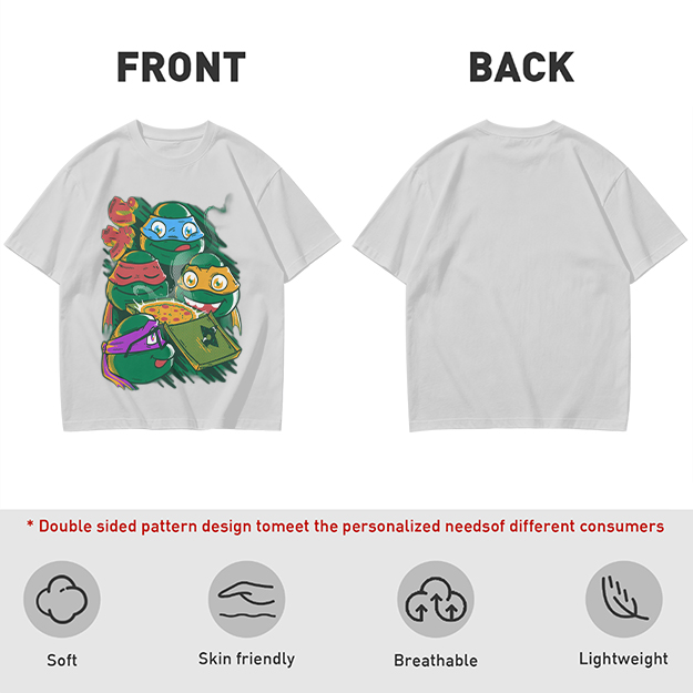 Olive T-Shirt Featuring Teenage Mutant Ninja Turtles With Pizza