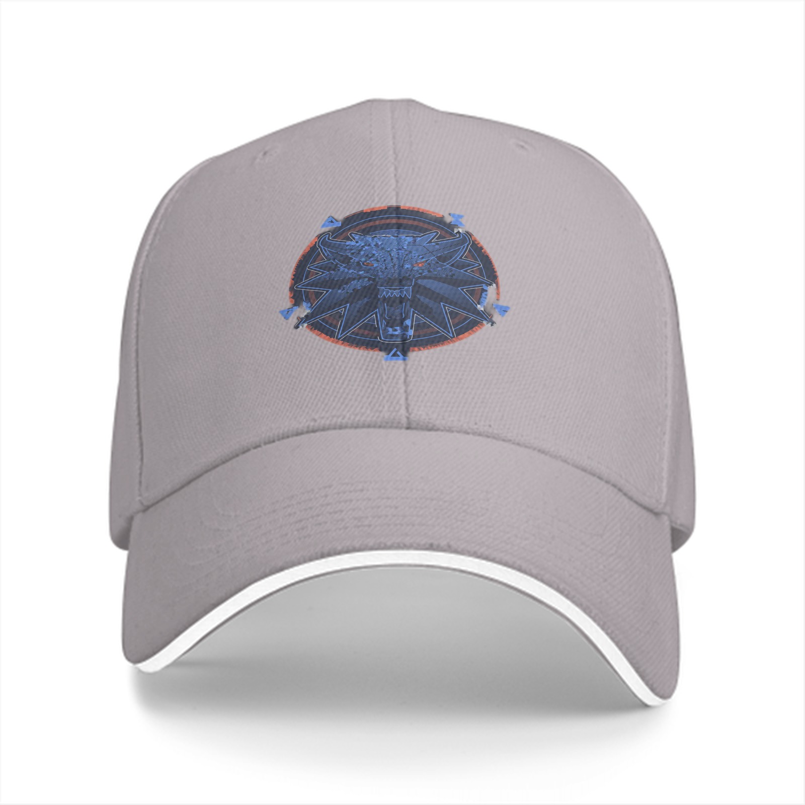 Black Baseball Cap With Witcher Wolf Medallion Emblem