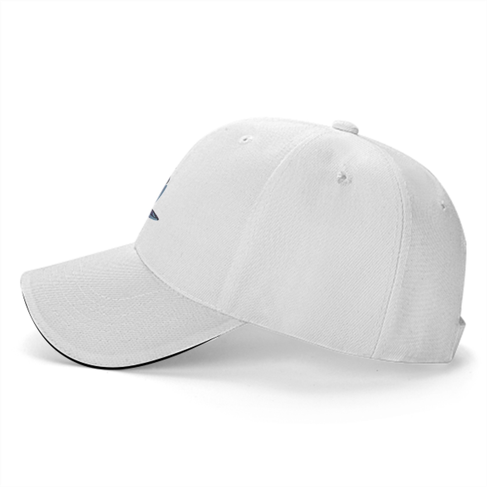 Black baseball cap with purple teacup magic graphic print