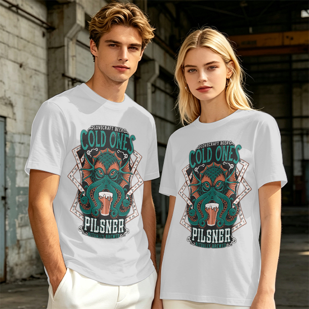 Cold Ones Pilsner Lovecraft Beer Octopus Graphic T-Shirt