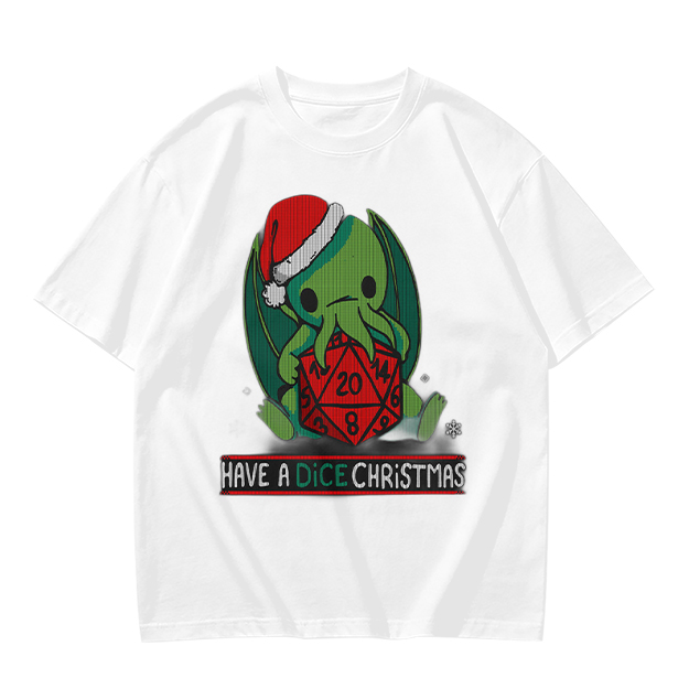 Have a Dice Christmas Cute Cthulhu Santa T-Shirt