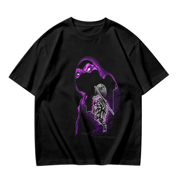 Olive T-Shirt With Purple Ninja Turtle Night Graphic Print