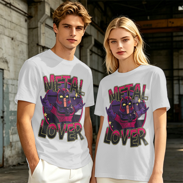 Olive Green T-Shirt with Metal Lover Super Villain Graphic