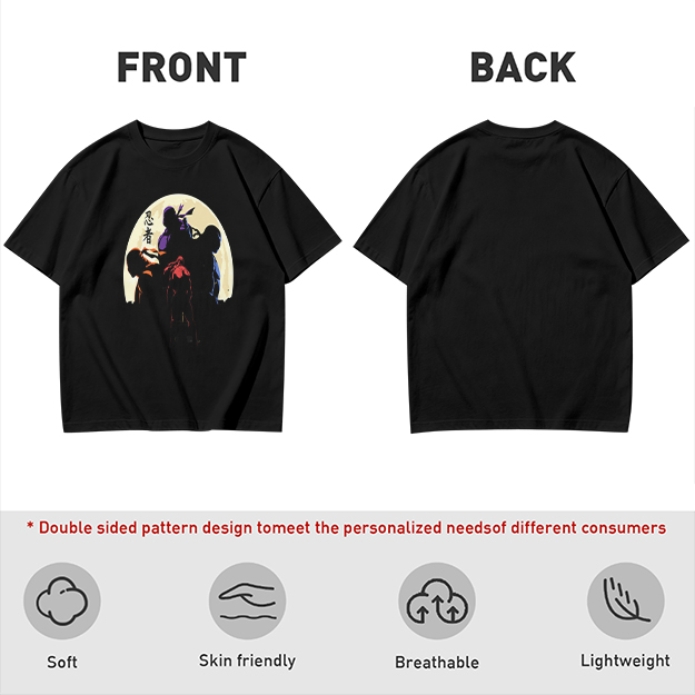 Olive T-shirt with Ninja Silhouette Graphic Design