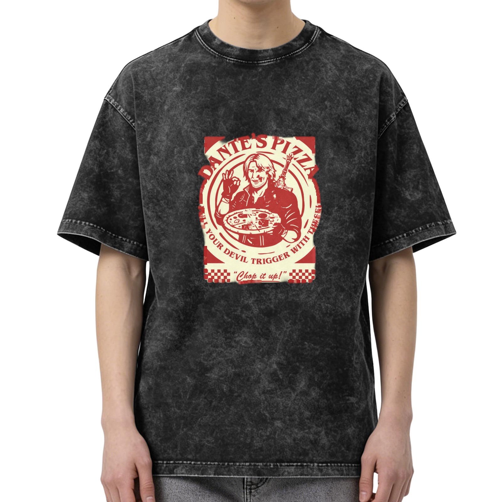 Dante's Pizza Devil Trigger Vintage Washed Graphic T-Shirt