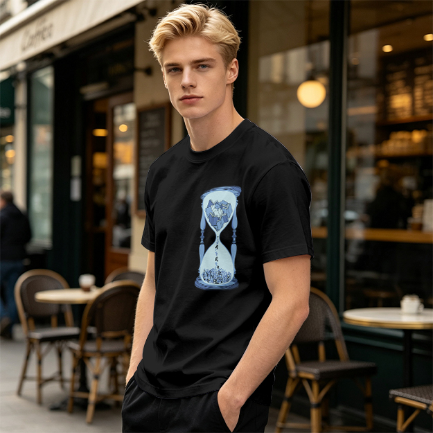 Olive T-Shirt With Hourglass And Crushed Rock Graphic Print
