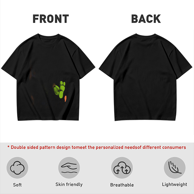 Olive Green T-Shirt With Cartoon Frog Feet Print