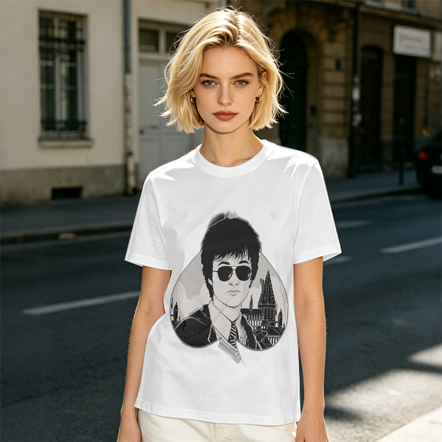 Olive Green T-Shirt With Harry Potter Wearing Sunglasses Print