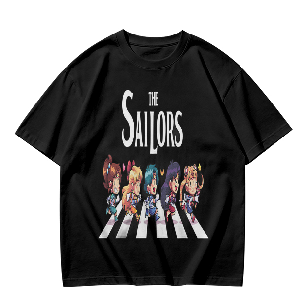 The Sailors Chibi Anime Abbey Road Graphic T-Shirt