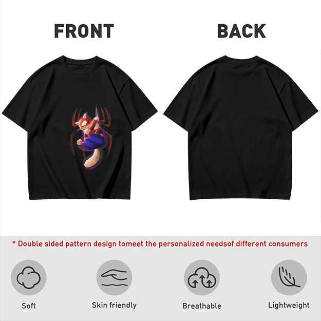 Olive T-Shirt With Spider Cat Superhero Graphic Print