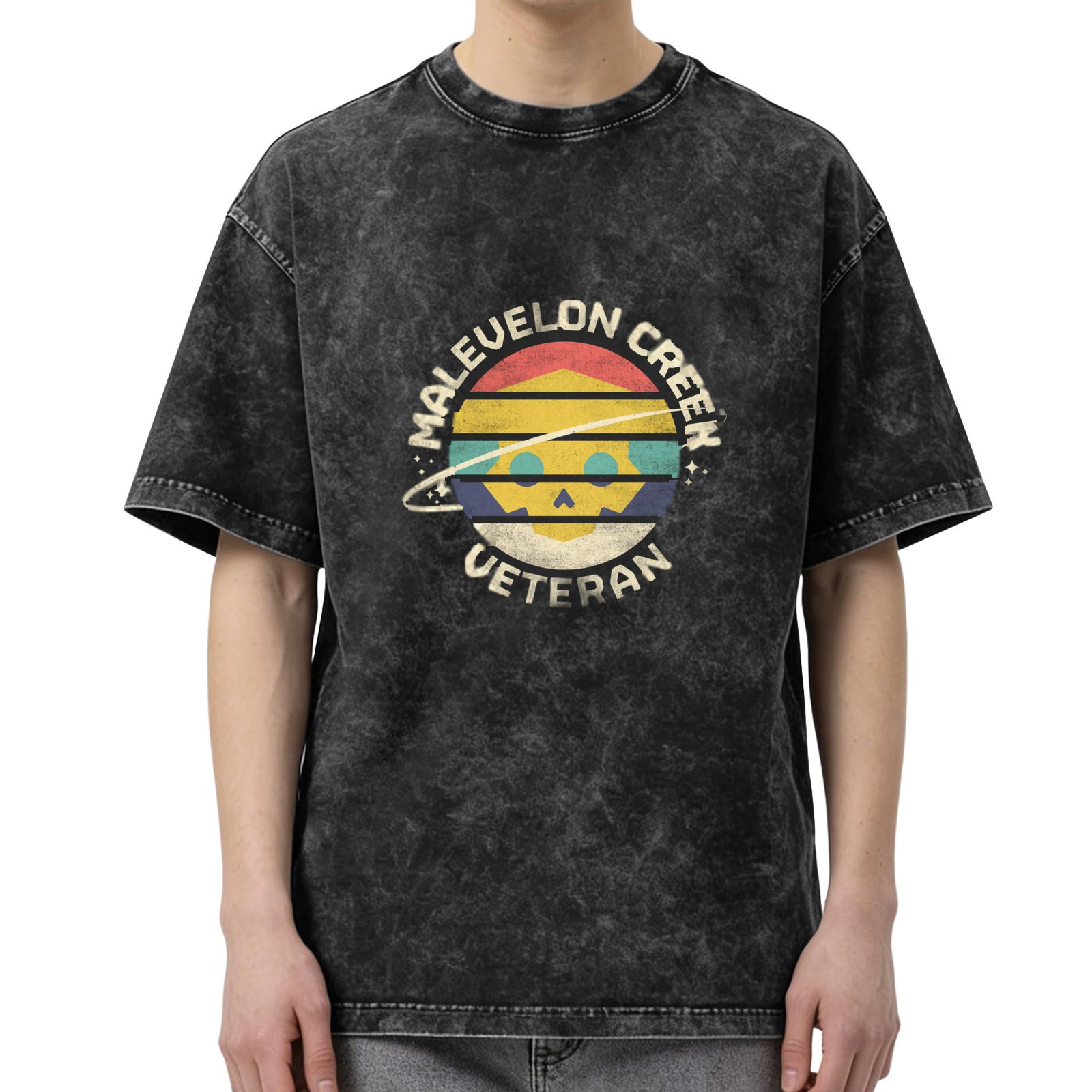 Malevelon Creek Veteran Graphic Stonewashed Black T-Shirt