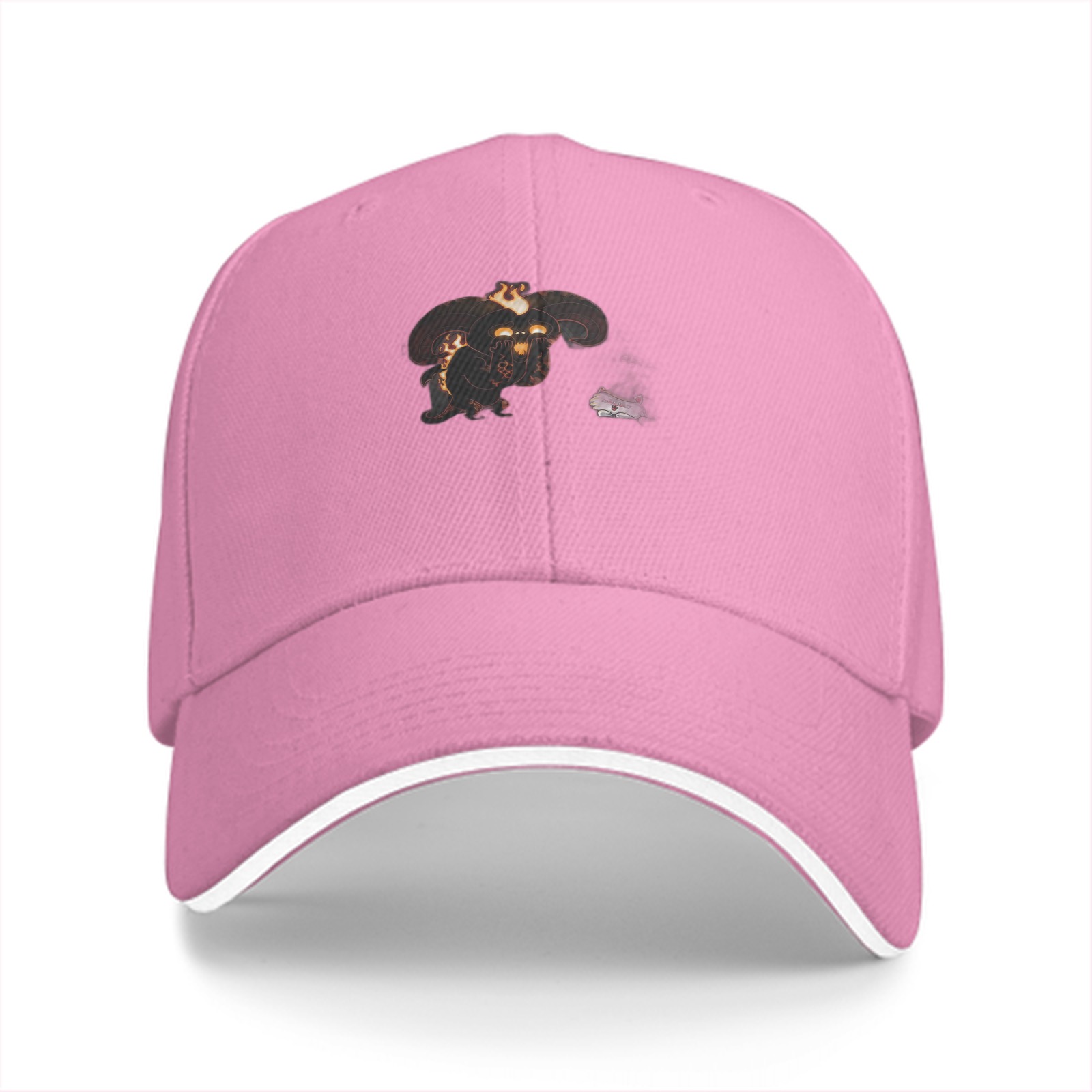 Black baseball cap with Balrog and small wolf graphic