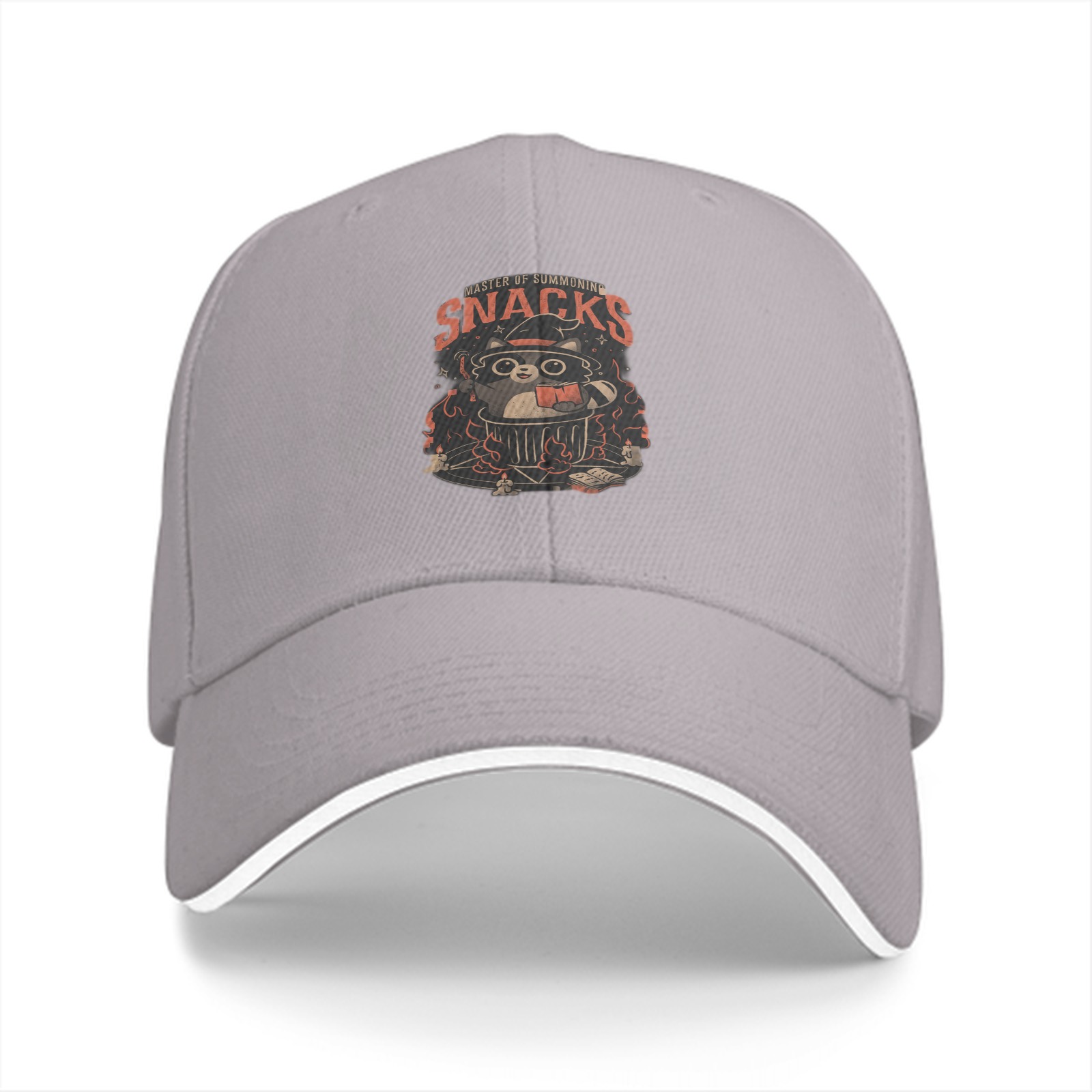 Master of Summoning Snacks Raccoon Graphic Baseball Cap