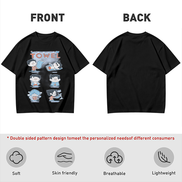 Olive T-Shirt With Cartoon Towel Themed Graphic Print
