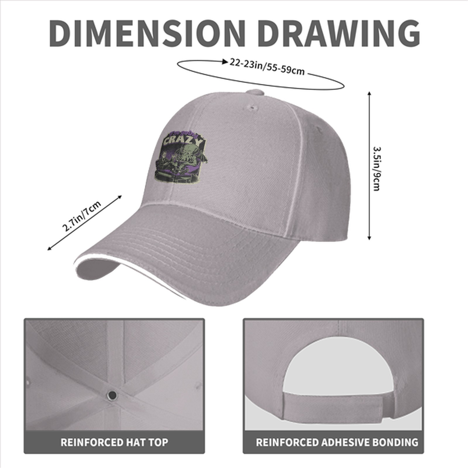 I'm Going Crazy Cthulhu Therapy Graphic Baseball Cap