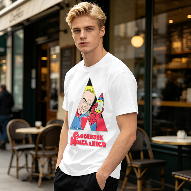Olive Graphic T-Shirt with Clockwork Homelander Artwork