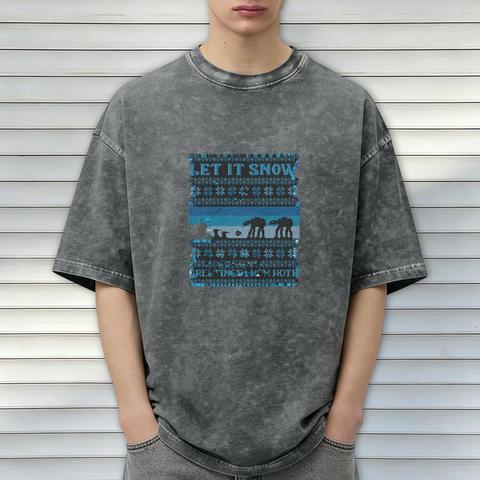 Star Wars Let It Snow Hoth Ugly Christmas Sweater Style T-Shirt