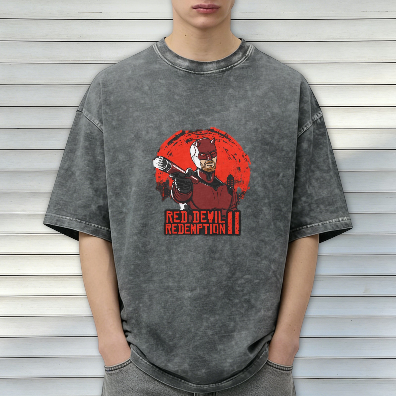 Red Devil Redemption II Graphic Vintage Wash T-Shirt