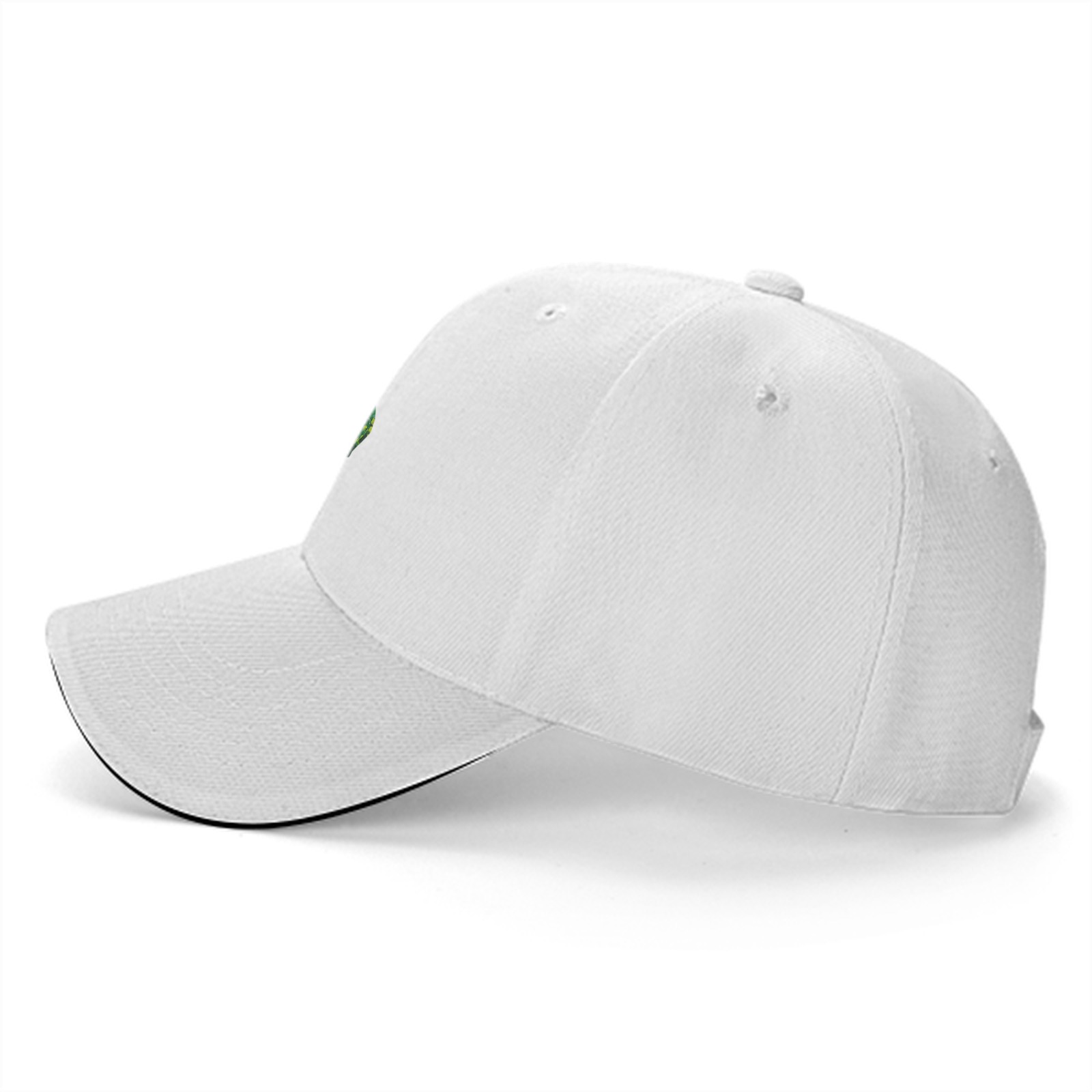Black Baseball Cap With Green Clover Superhero Silhouette Art