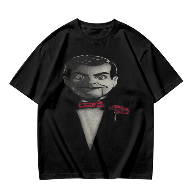Olive T-Shirt With Ventriloquist Dummy Print