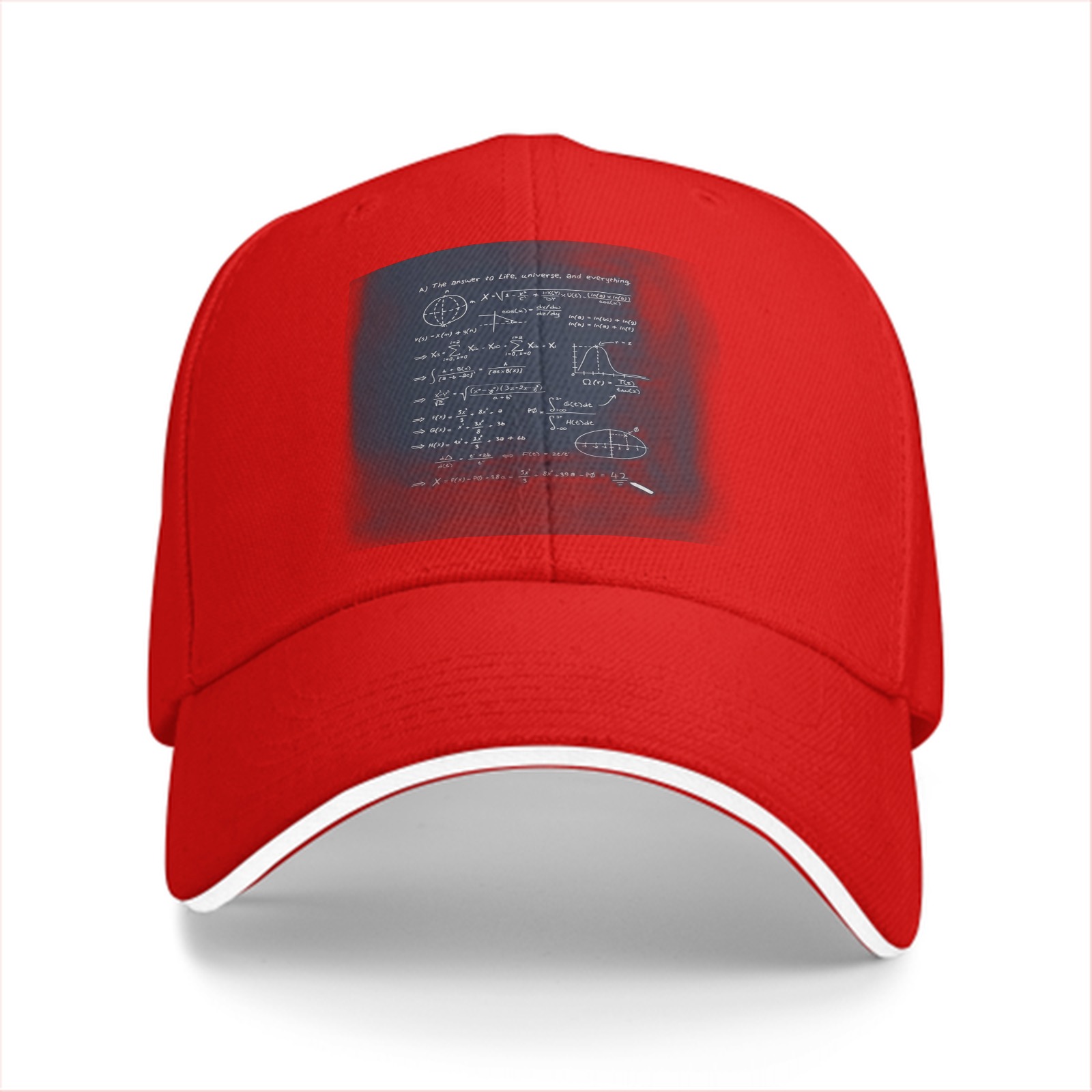 Black Baseball Cap with Math Science Formula Print