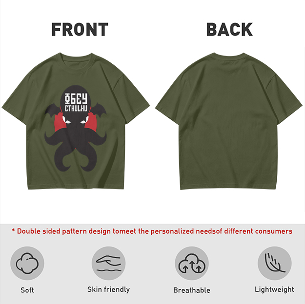 Obey Cthulhu Graphic Olive T-Shirt