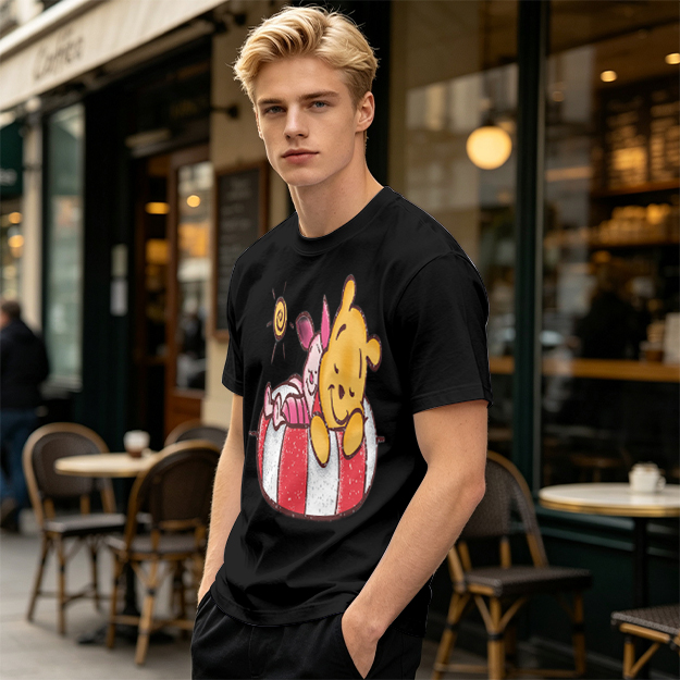 Olive T-Shirt with Wizard and Hobbit Fantasy Art Print