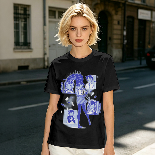 Anime Komi Can't Communicate Character Graphic Olive T-Shirt