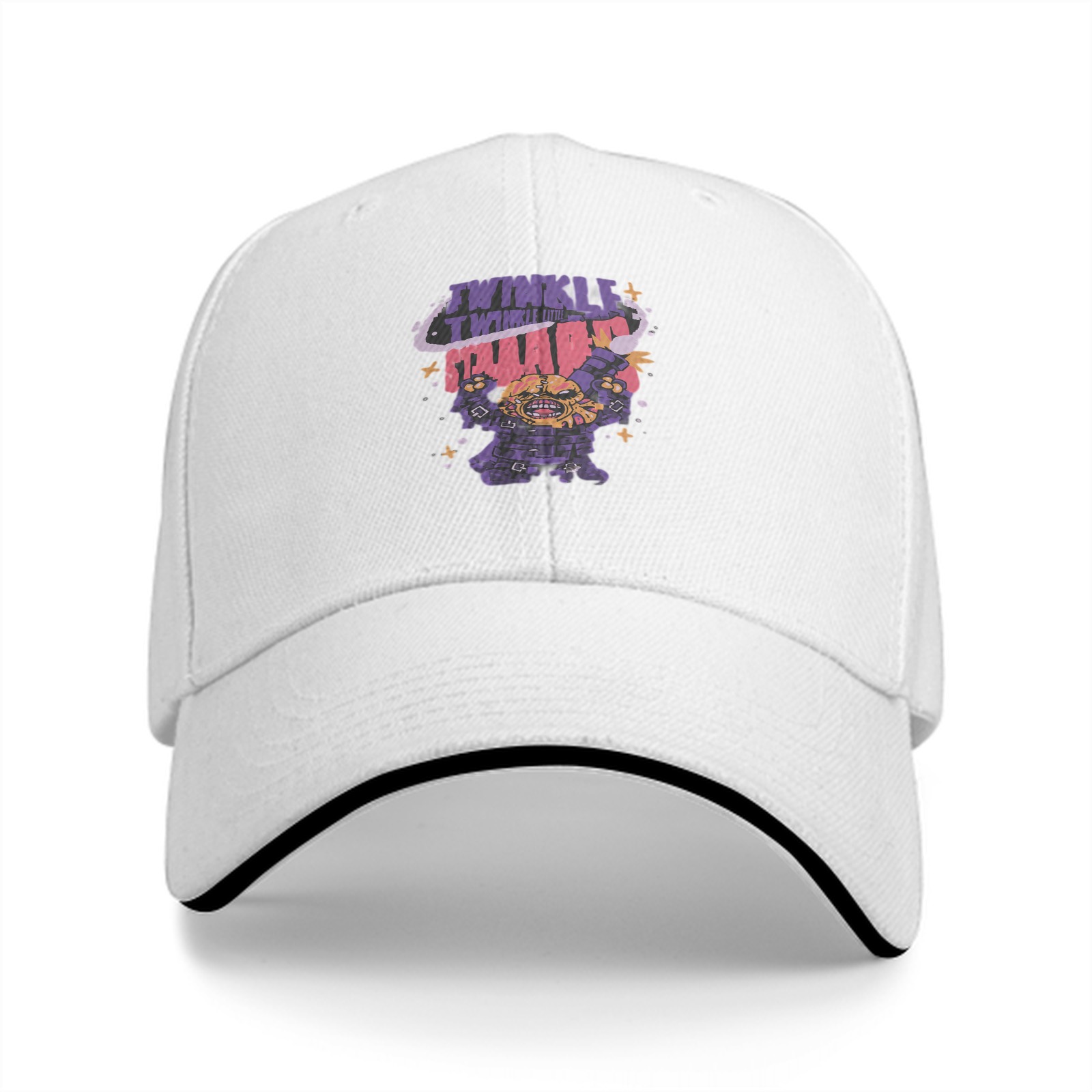 Black Baseball Cap With Twinkle Twinkle Villain Graphic Print