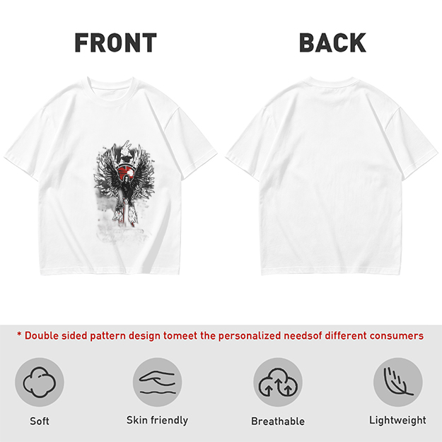 Olive T-Shirt With Winged Warrior Graphic Print
